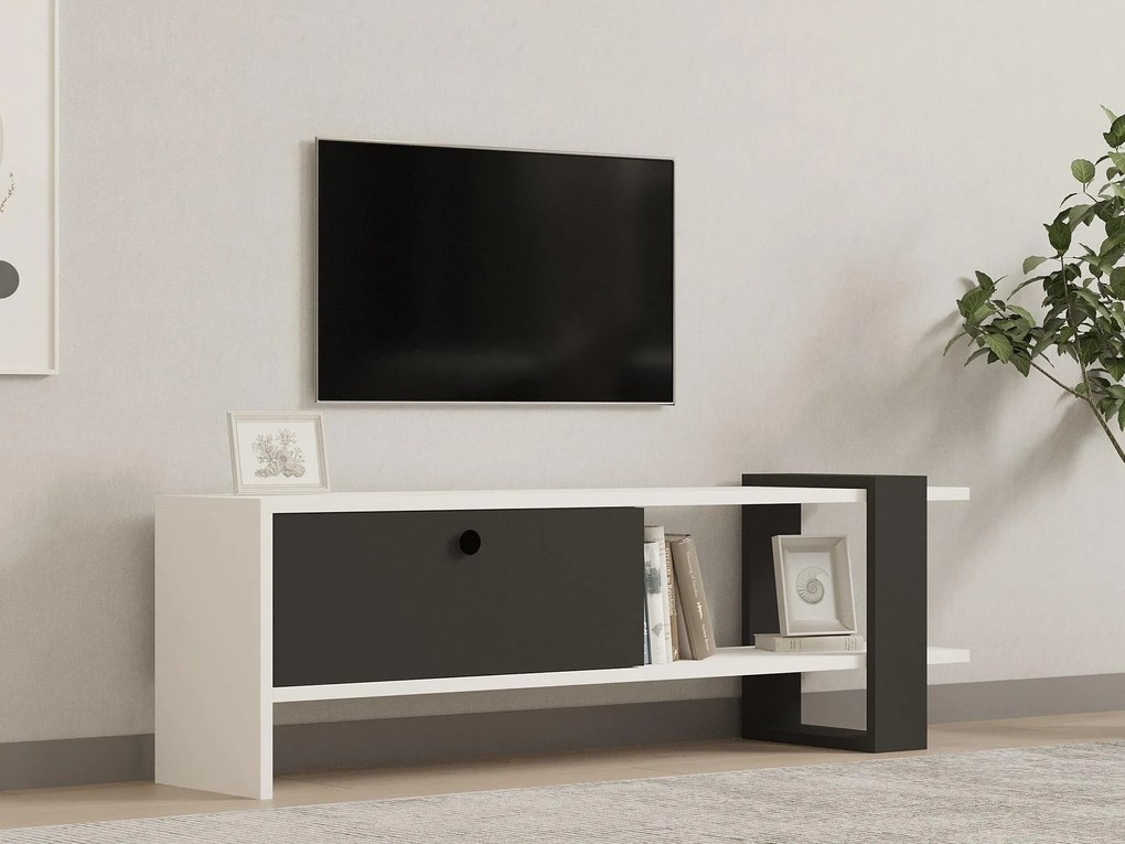 TV asztal/szekrény Dutudo (antracit + fehér) . Akció -28%. 1095107