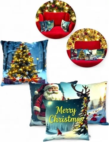 Karácsonyi díszpárna 30cm x 30cm 4 minta