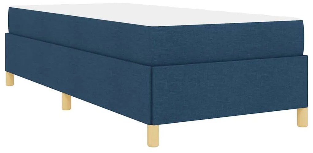 Boxrugós ágy matracmal Kék és Fehér 90 x 190 cm szövet