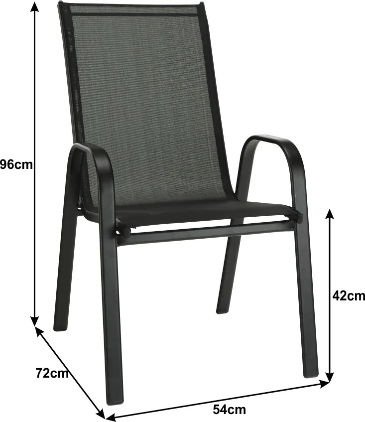 Rakásolható szék, sötétszürke/fekete, ALDERA