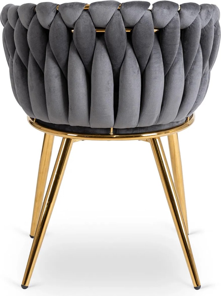 Fonott bársony szék szürke színben, CAPI