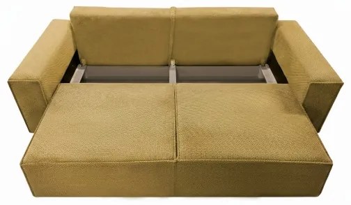 Kihúzható háromszemélyes kanapé tárolóval RONDA narancssárga