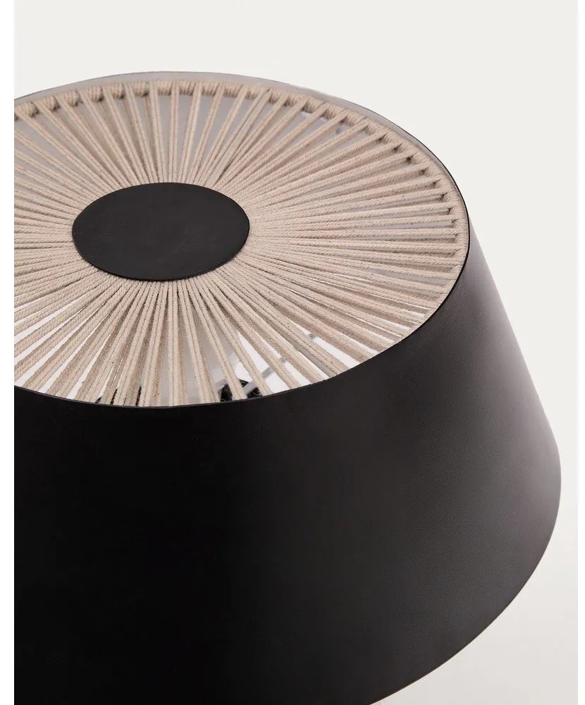 Fekete asztali lámpa fém búrával (magasság 32 cm) Ancare – Kave Home