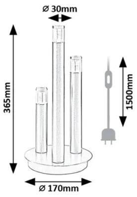 Rabalux 74366 - Asztali lámpa RAMIRA 3xG9/5W/230V arany