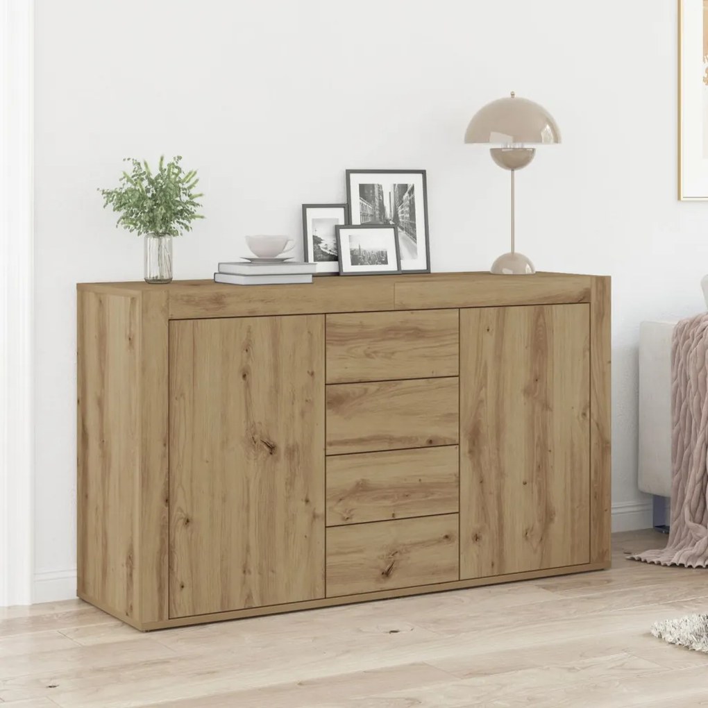 Oldalfal Kézműves tölgy Szerelt fa 120 x 36 x 69 cm Tároló fal