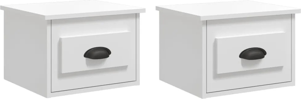 vidaXL 2 db magasfényű fehér fali éjjeliszekrény 41,5 x 36 x 28 cm