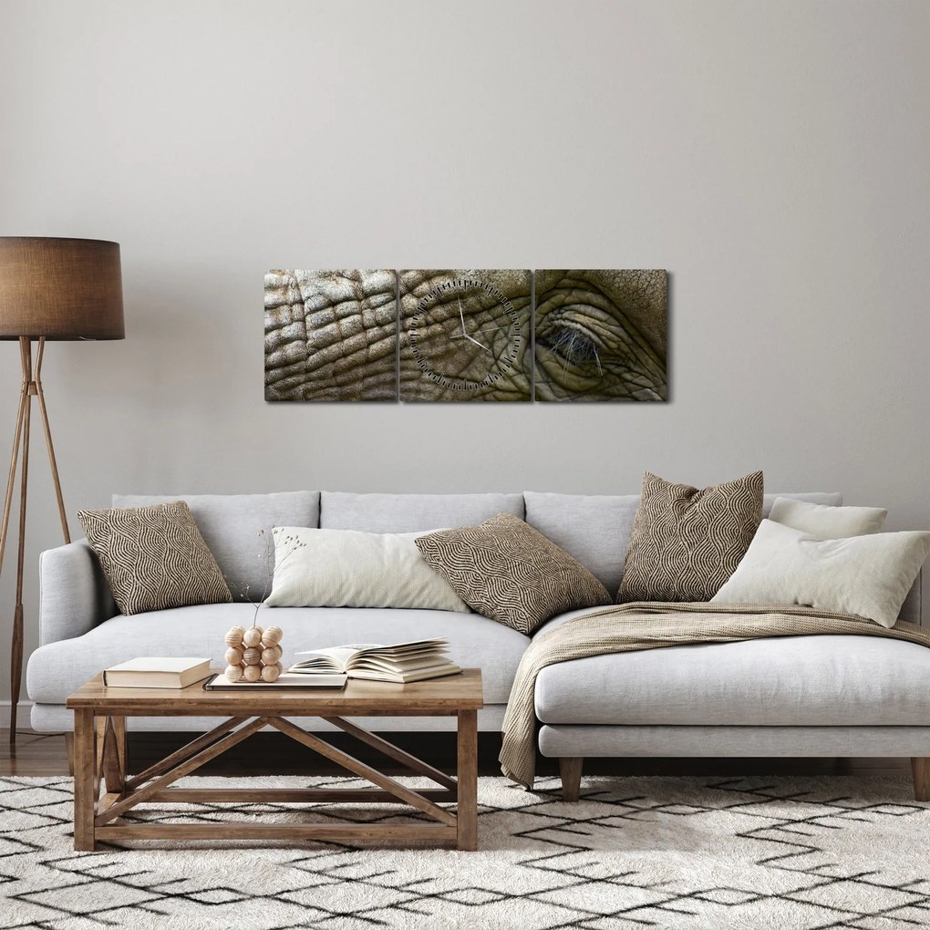 Kép - Közelkép az öreg elefánt szeméről (órával) (90x30 cm)