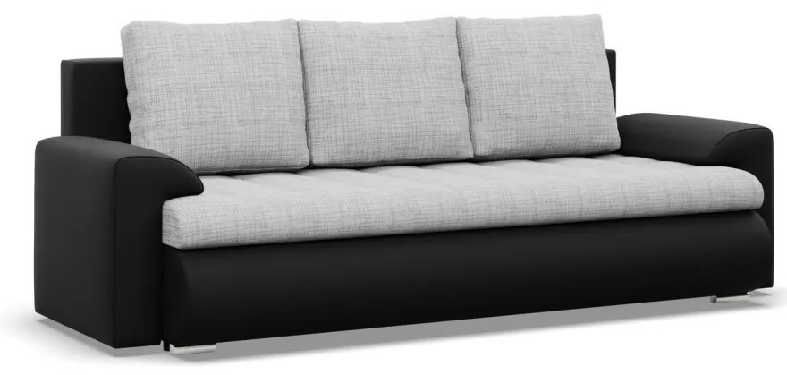 Tokio kanapéágy, fonott + műbőr, szürke - fekete