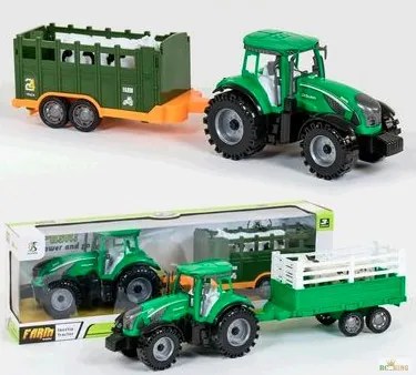 Farm Tractor Traktor Állatszállító Utánfutóval Lovacskával