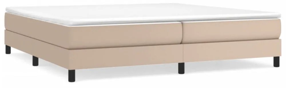 cappuccino színű műbőr rugós ágykeret 200x200 cm