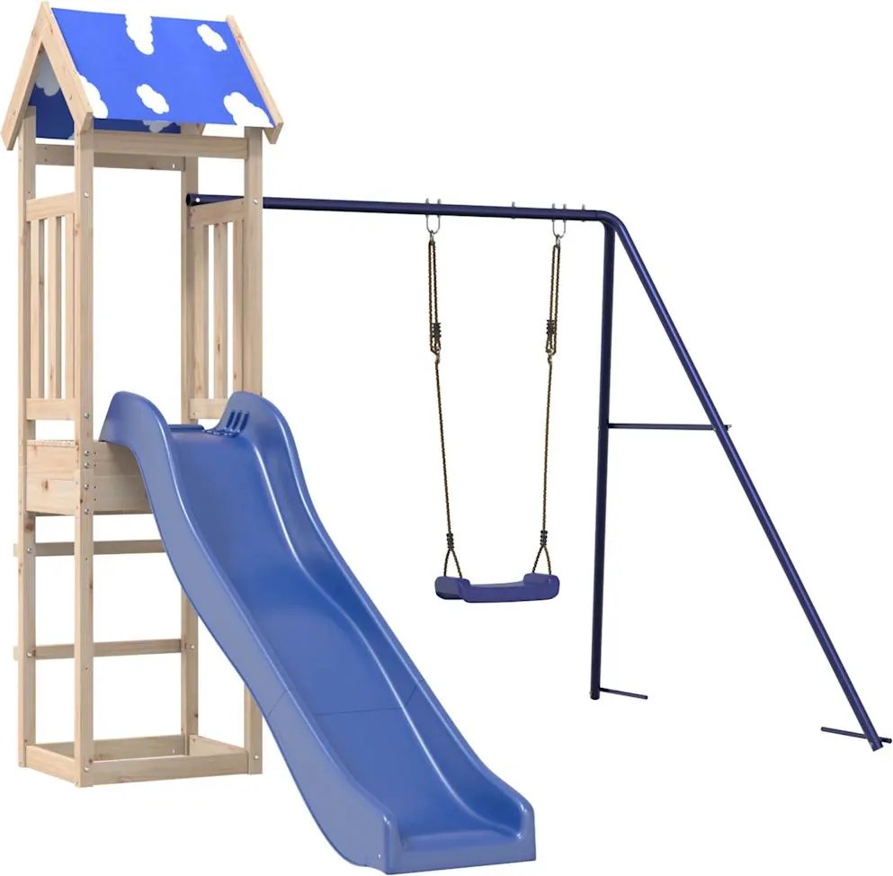 vidaXL tömör fenyőfa kültéri játszószett