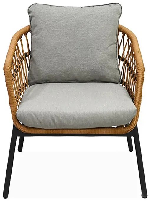 Kerti Ülőgarnitúra, Fém + Polyrattan, Barna. NAT