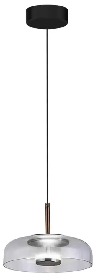 LED Csillár zsinóron VETRO LED/6W/230V átm. 23 cm szürke/fekete