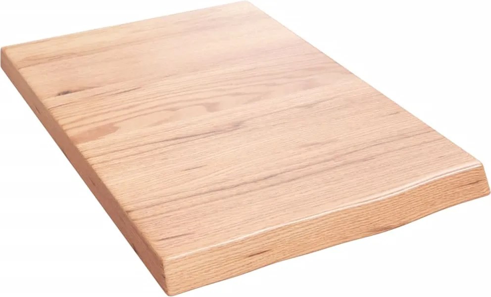 vidaXL világosbarna kezelt tömör fa fürdőszobai pult 40x60x(2-4) cm