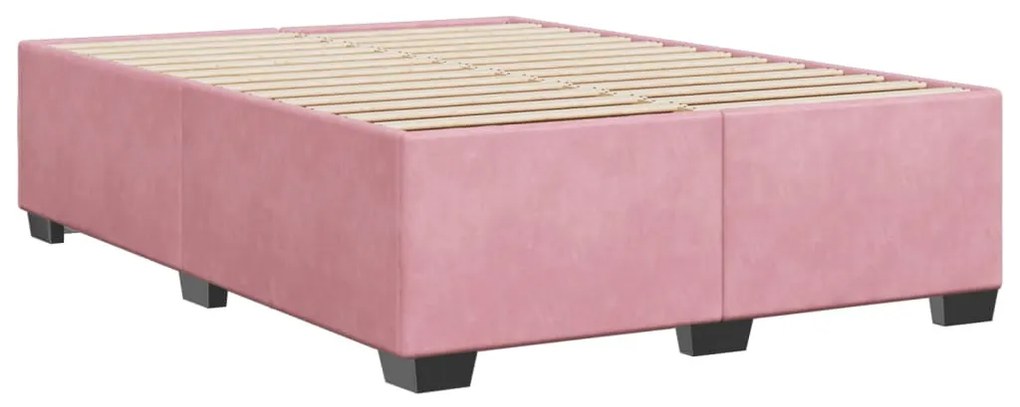 rózsaszín bársony ágykeret 140 x 190 cm