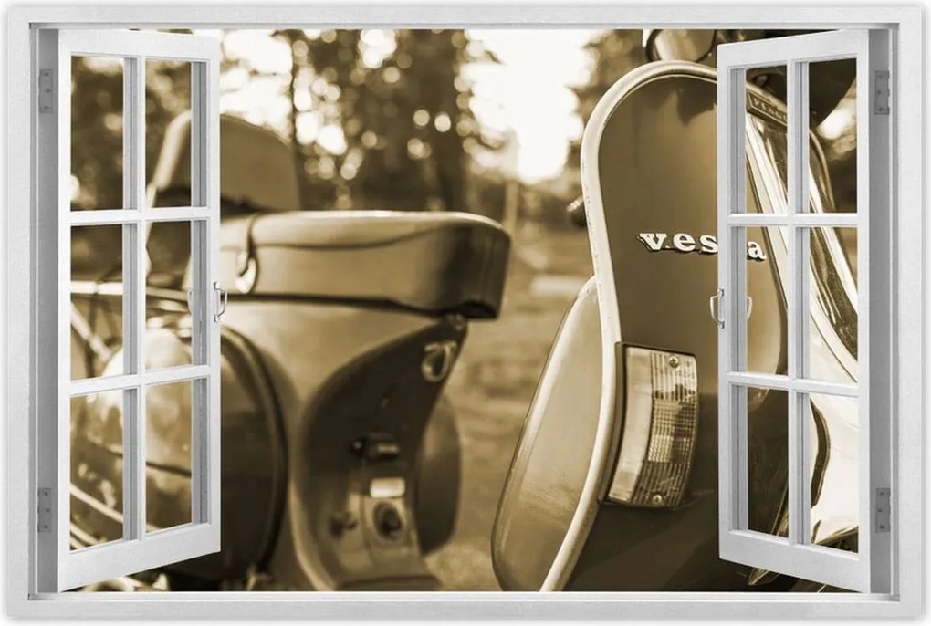 Poszterek 90x60 Vespa robogó szépia