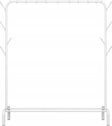 Verk 27685 Ruhatartó állvány cipőtartó polccal, 8 akasztóval, fehér