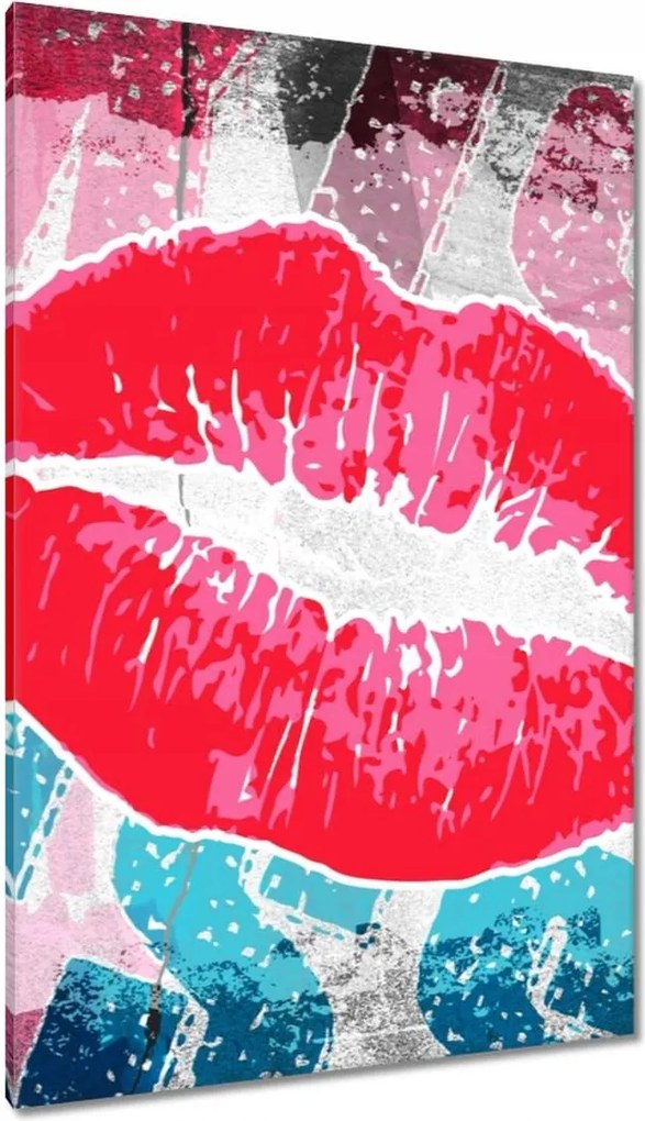 Vászonkép 80x120 Csábító ajkak Kiss csókja
