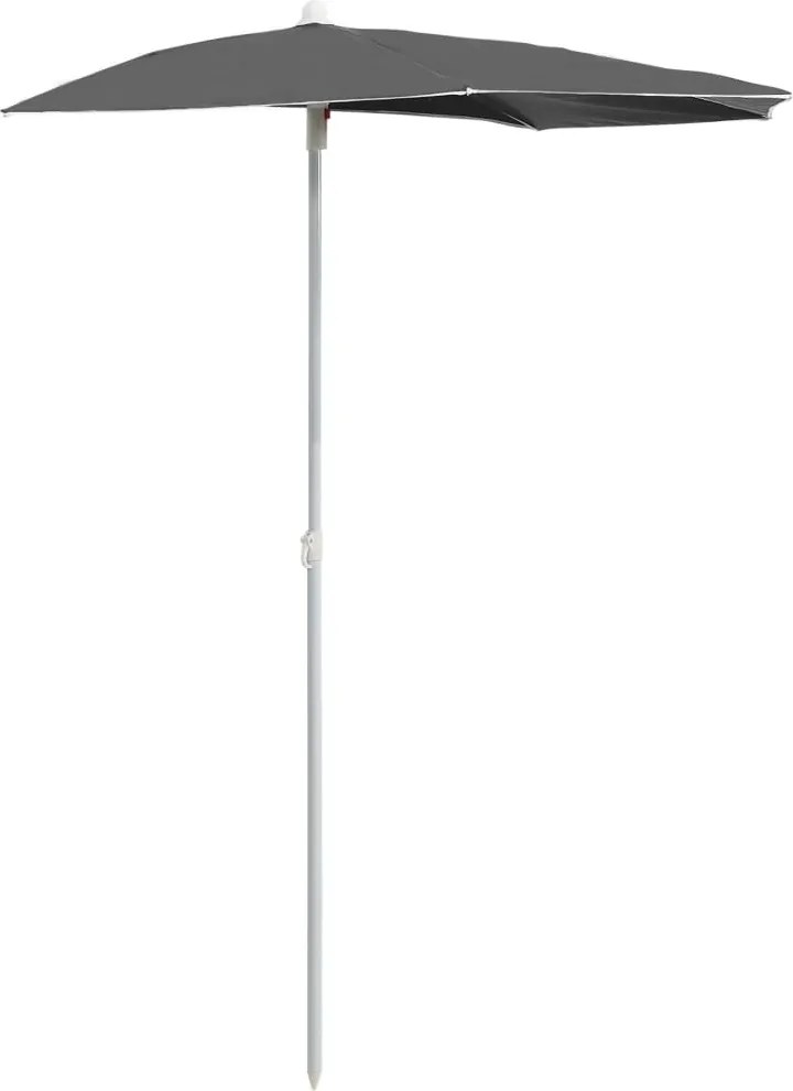 vidaXL antracitszürke félköríves napernyő rúddal 180 x 90 cm