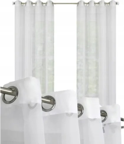 Ablakfüggöny Kész Fátyol Fehér Függöny Átvezetőkkel Hosszú 145*250cm