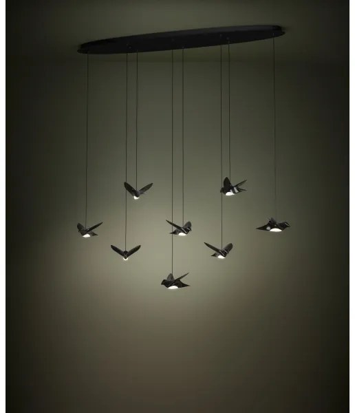 Eglo 390055 - LED Dimmelhető csillár zsinóron PARATEBUENO 8xLED/4,2W/230V fekete