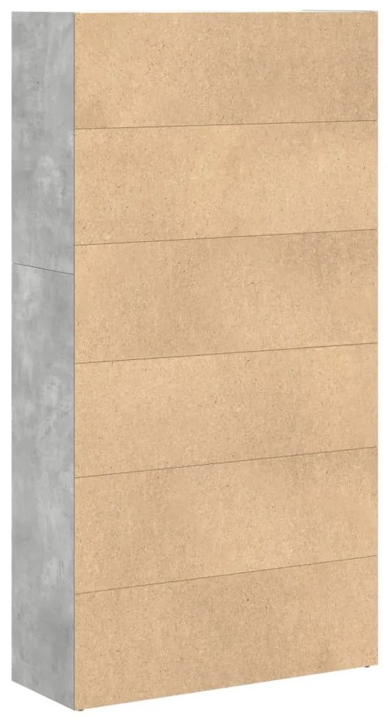 betonszürke szerelt fa könyvespolc 80 x 30 x 152 cm