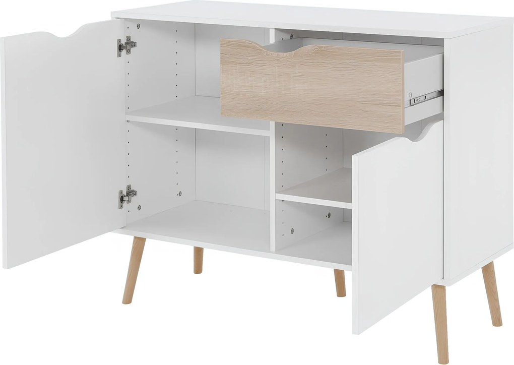 komód, tölgy sonoma/fehér, OSLO 75387