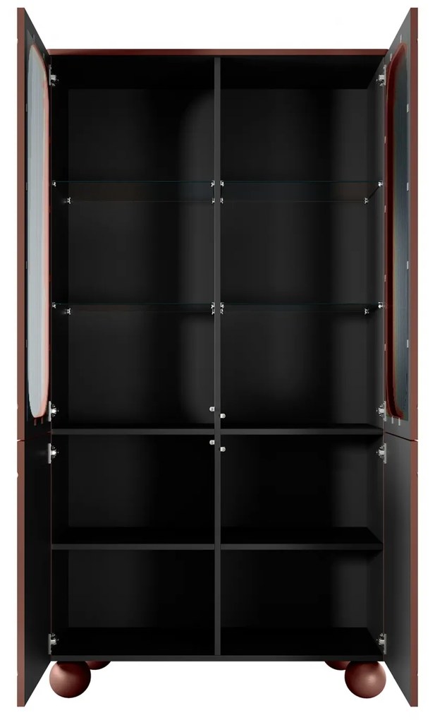 Sonatia II vitrin 100 cm négyajtós - bordó