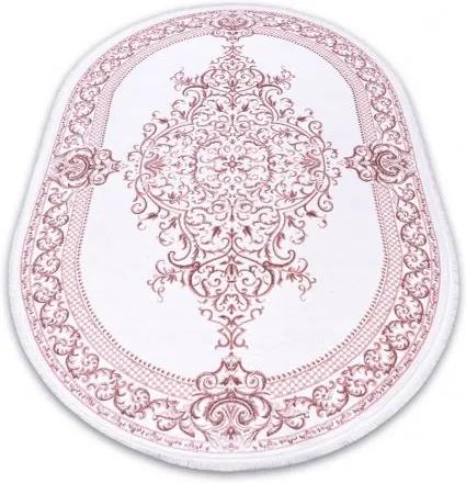 Akril DIZAYN szőnyeg ovális 142 elefántcsont / rózsaszín 80x