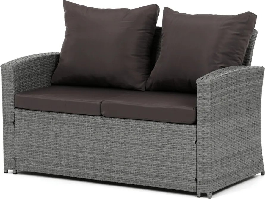 Kerti bútor garnitúra, polyrattan, szürke, AZ-F1911 GREY
