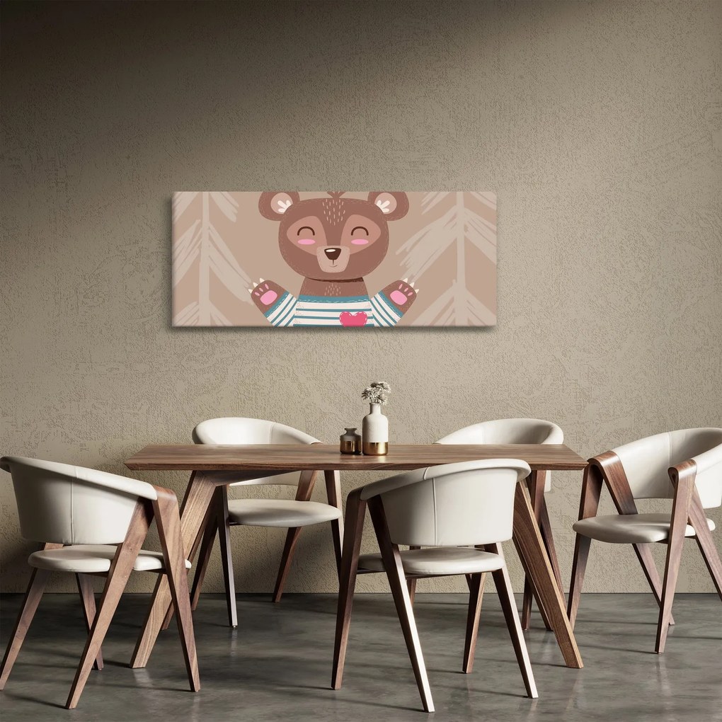 Kép - Mackó csíkos pólóban (120x50 cm)