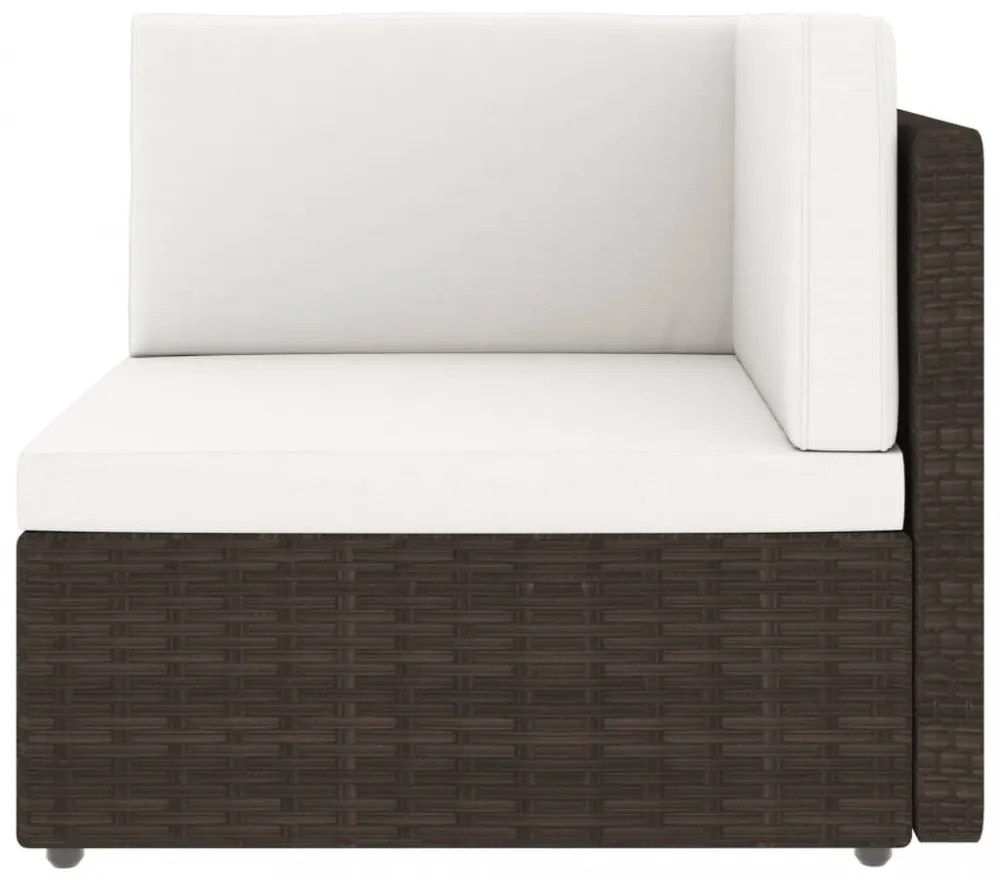11 részes barna polyrattan kerti ülőgarnitúra párnákkal