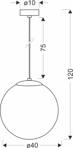 BRILAGI - Kábeles csillár POLOS 1xE27/40W/230V átmérő 40 cm fekete