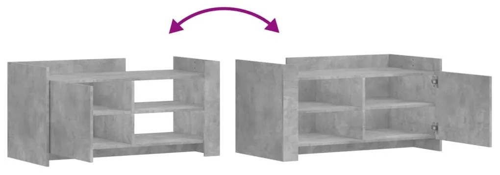 betonszürke szerelt fa dohányzóasztal 100 x 50 x 50 cm