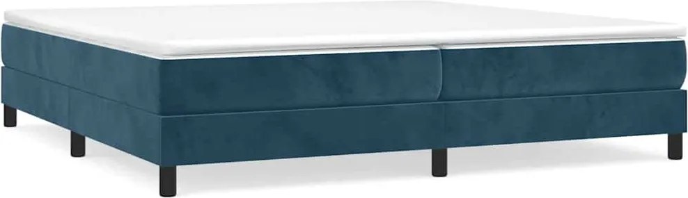 vidaXL sötétkék bársony rugós ágykeret 200x200 cm