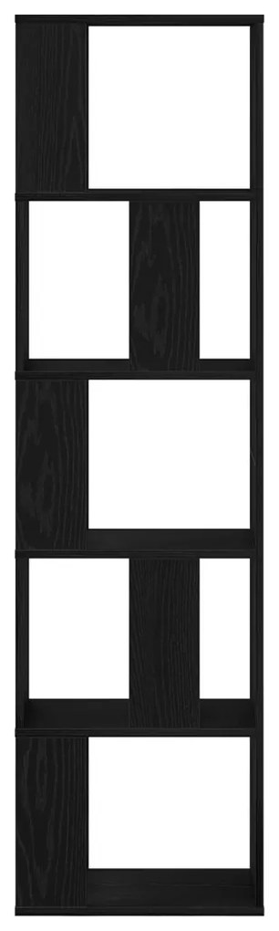 5-tiers könyvespolc Fekete tölgy 45x23,5x162,5 cm Mérnöki fa