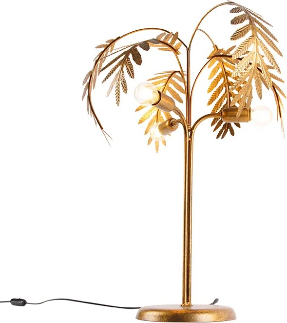 Art Deco asztali lámpa arany 3-lámpás - Botanica