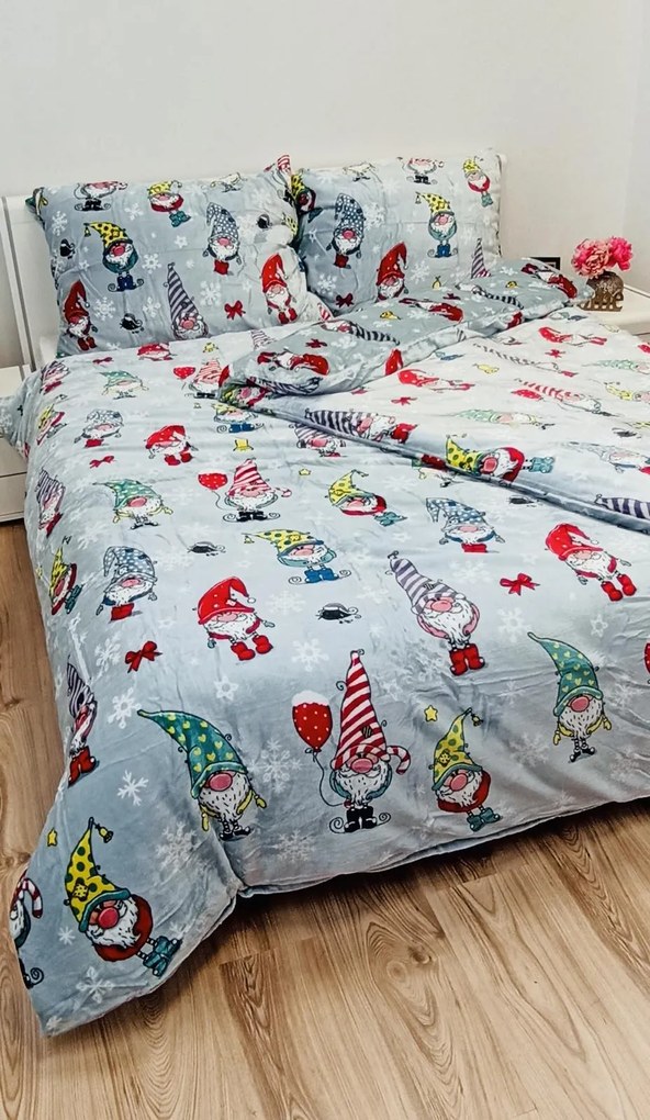 Karácsonyi Manók mikroplüss ágyneműhuzat 200x140cm+90x70cm TiaHome