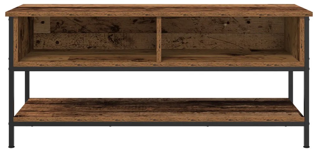 TV Szekrény Régi Fa 100x35x45 cm Műanyag Fa és Acél