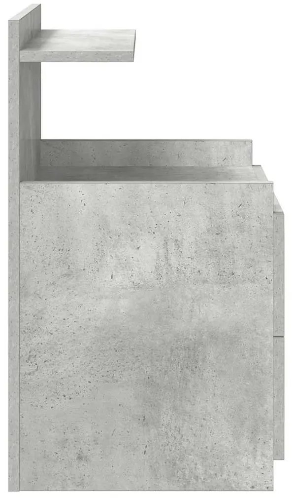 2 db-os éjjeliszekrény 2 fiókkal, betonszürke, 40 x 36,5 x 62 cm