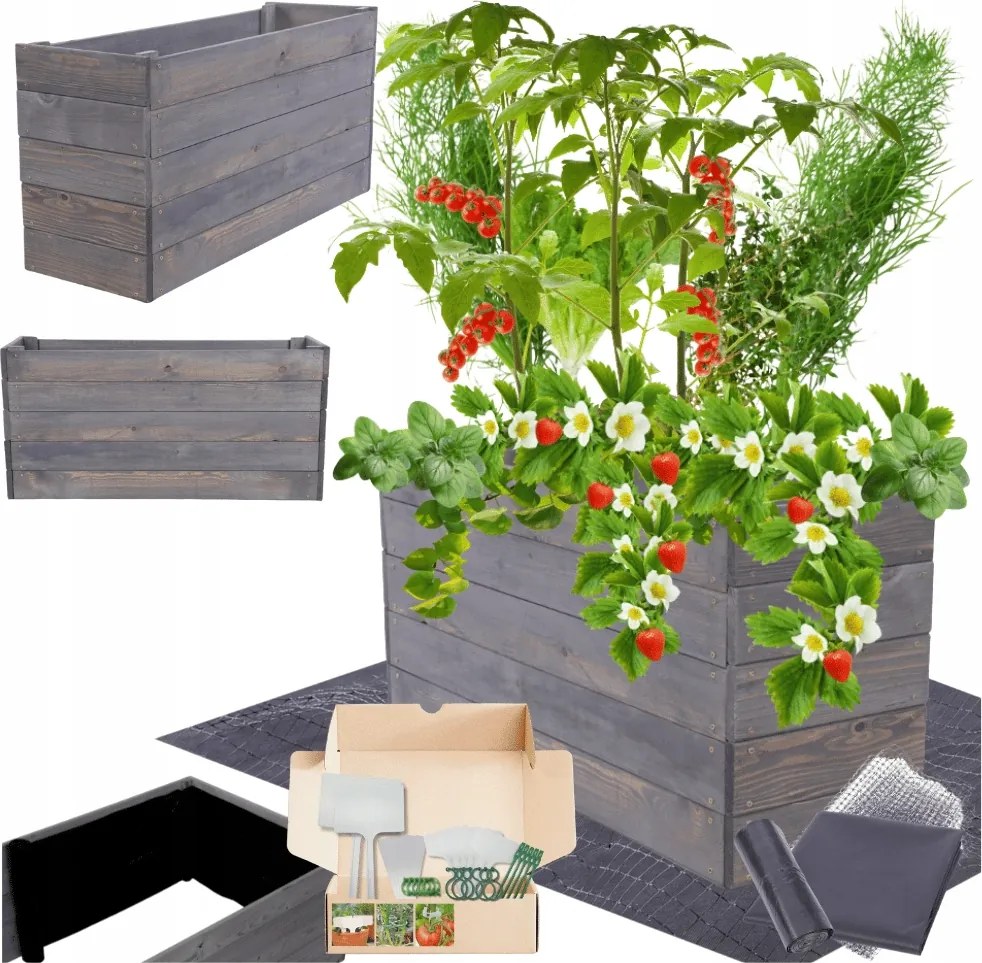 Zöldségágyás magasított láda inspekt virágtartó impregnáló 45x100x30