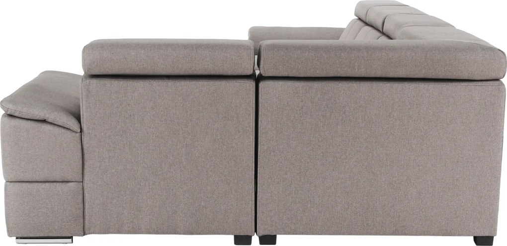 Ülőgarnitúra, szükésbarna Taupe, balos kivitel, SEGORIA ROH U