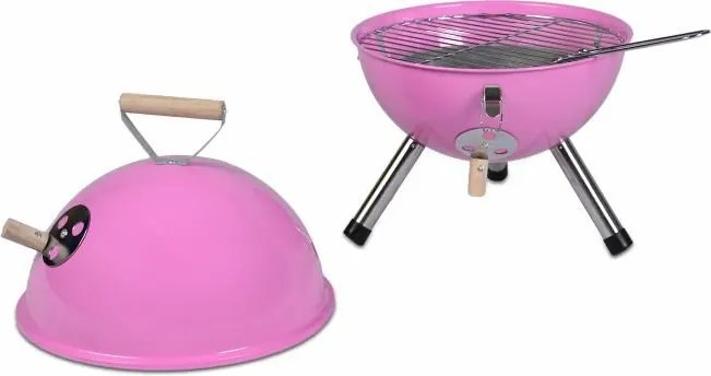 Faszenes grill kerek Mini BBQ Pink