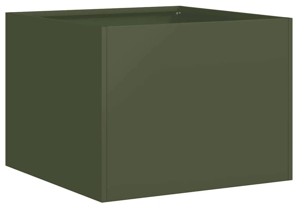 vidaXL olívazöld acél növénytartó 40x40x30 cm