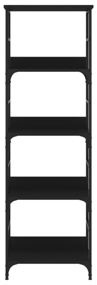 fekete szerelt fa könyvespolc 50 x 33 x 153 cm