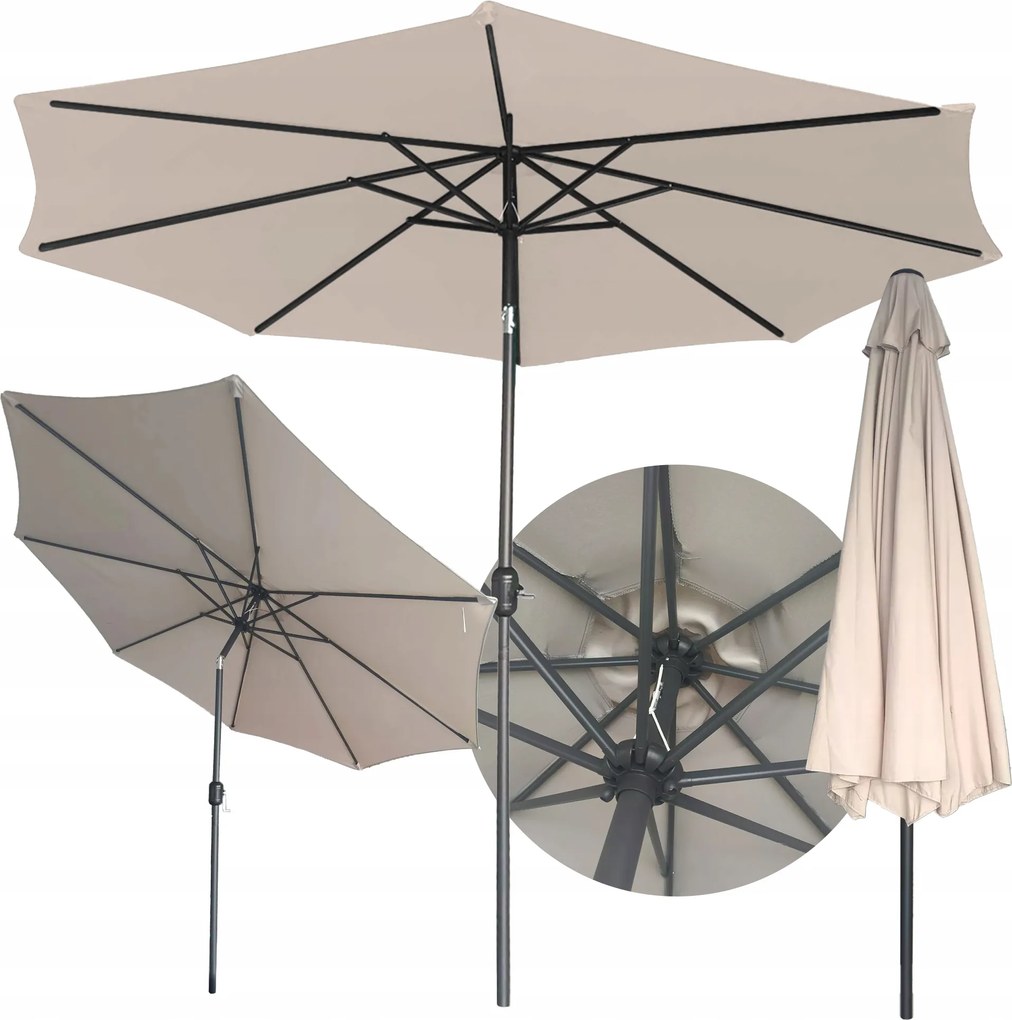 Összecsukható Kerti Napernyő Rino Garden Polegarde Bézs [300cm] Törhető Nagy