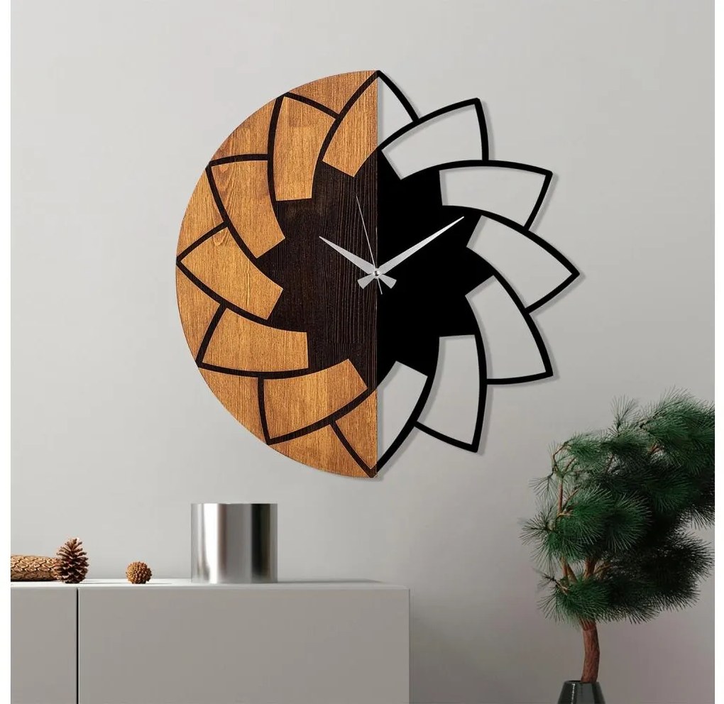 Fali óra 56 cm átmérő, 1xAA, fa/fém kivitel