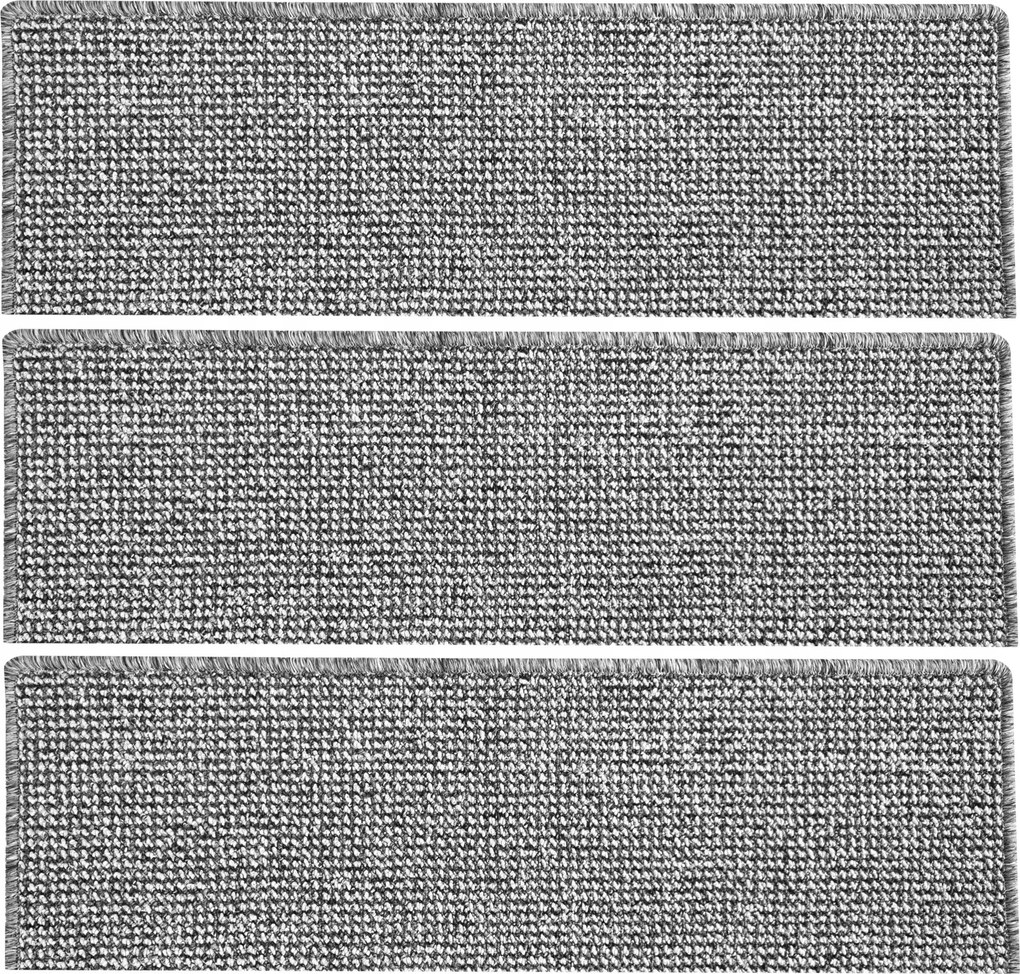 Lépcsőszőnyeg Ragasztócsíkkal, Vastag Hurkolt Szőnyegből, Négyzet Alakú, Lépcsőfok Védő, 80cm