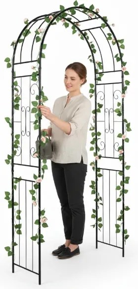 Kerti pergola rács boltív fém támaszték kúszónövényekhez dekoratív