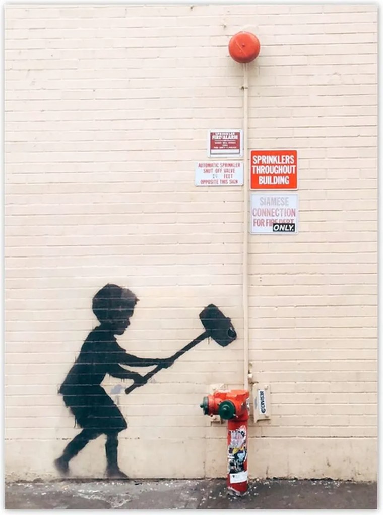 Poszterek 100x135 Banksy Hydrant Graffiti